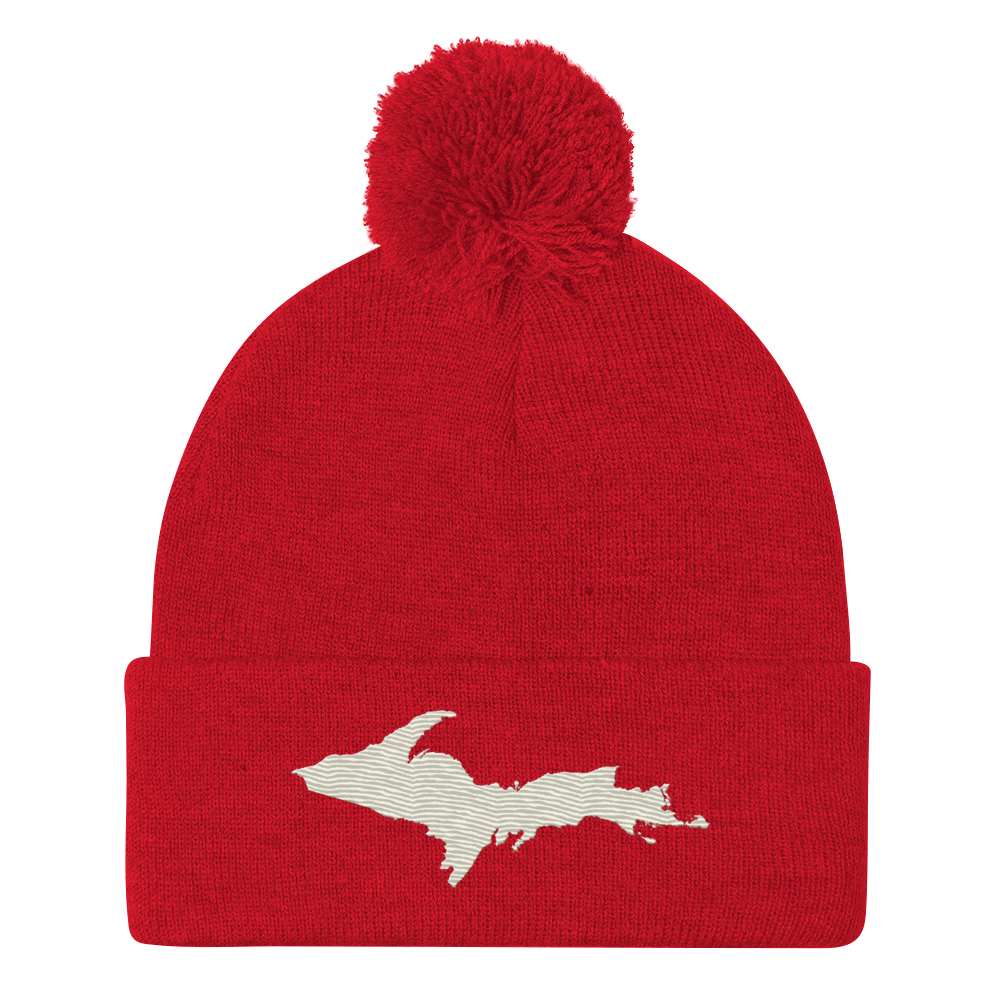 Upper Peninsula Pom-Pom Beanie | Ivory White