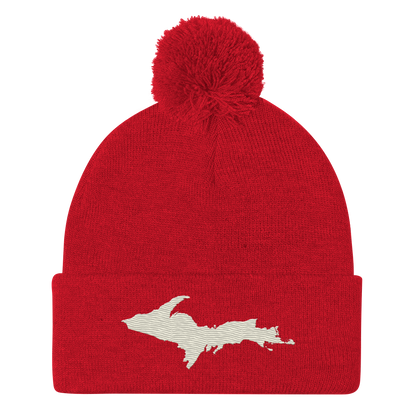 Upper Peninsula Pom-Pom Beanie | Ivory White