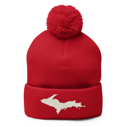 Upper Peninsula Pom-Pom Beanie | Ivory White