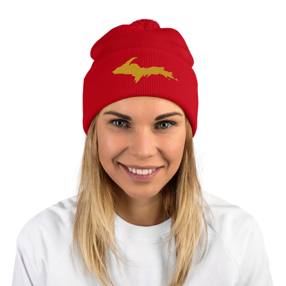 Upper Peninsula Pom-Pom Beanie | Gold