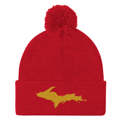 Upper Peninsula Pom-Pom Beanie | Gold