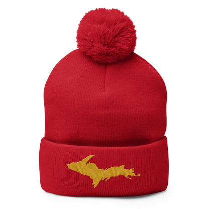 Upper Peninsula Pom-Pom Beanie | Gold