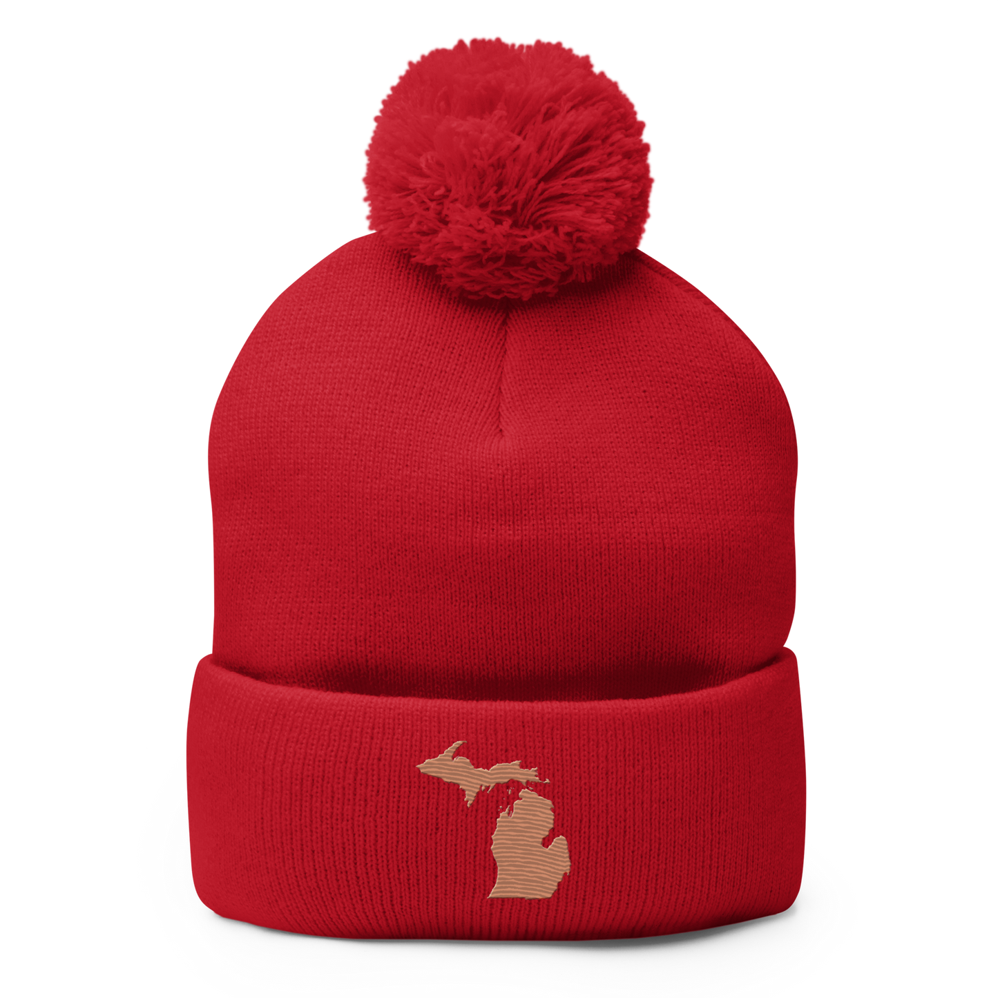 Michigan Pom-Pom Beanie | Copper Outline