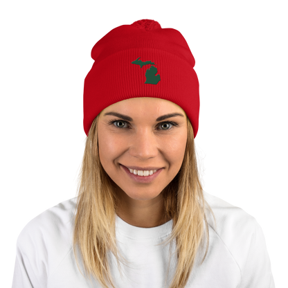 Michigan Pom-Pom Beanie | Superior Green Outline