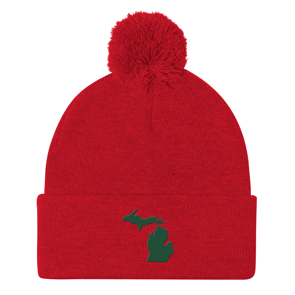 Michigan Pom-Pom Beanie | Superior Green Outline