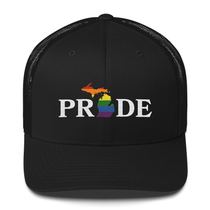 Michigan 'Pride' Trucker Hat (Rainbow Pride Outline)