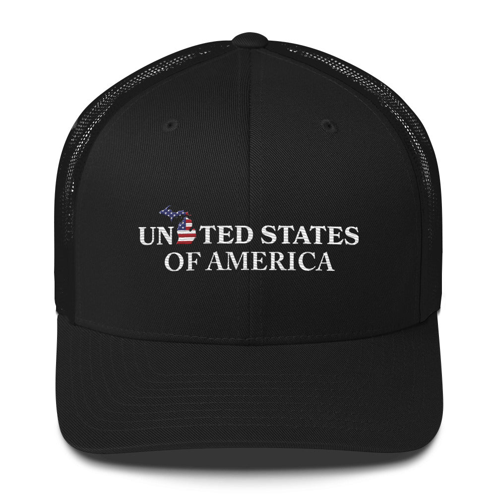 'United States of America' Trucker Hat (Michigan Patriot Edition)