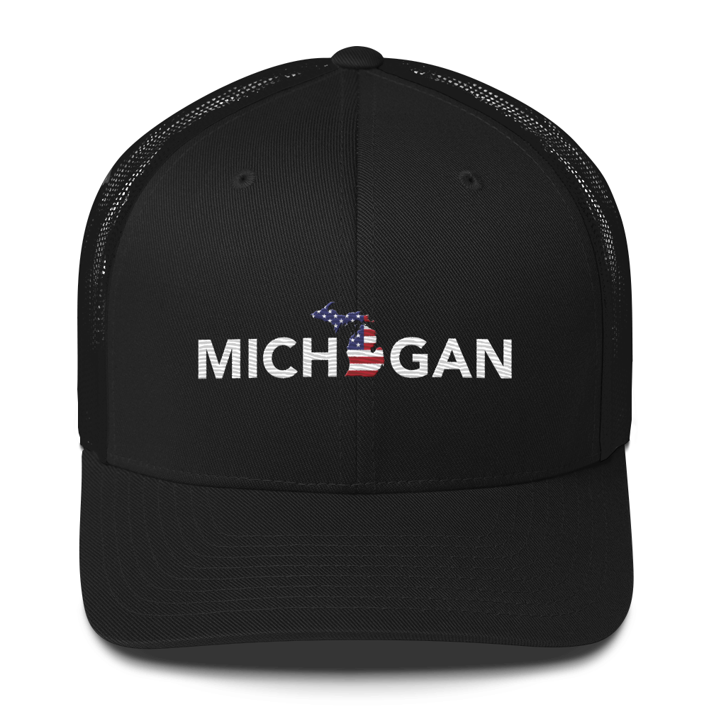 'Michigan' Trucker Hat (Sans Font Patriot Edition)