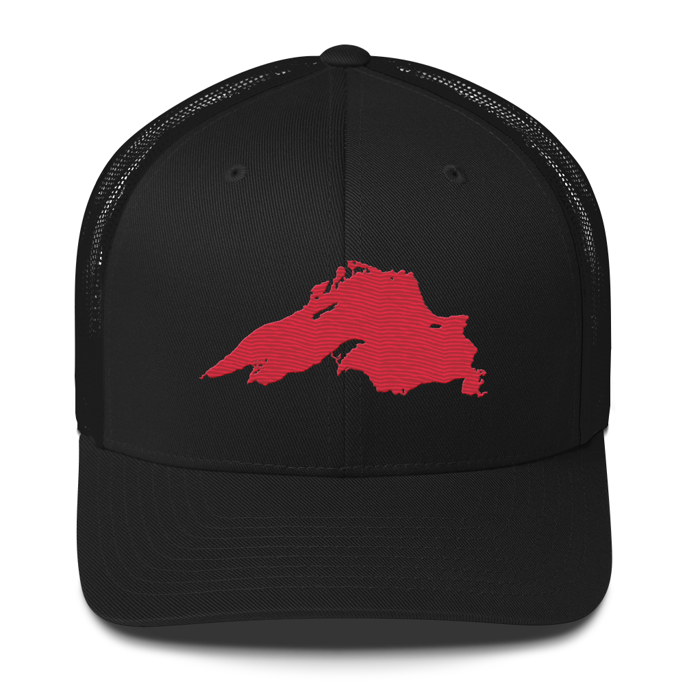 Lake Superior Trucker Hat | Lighthouse Red