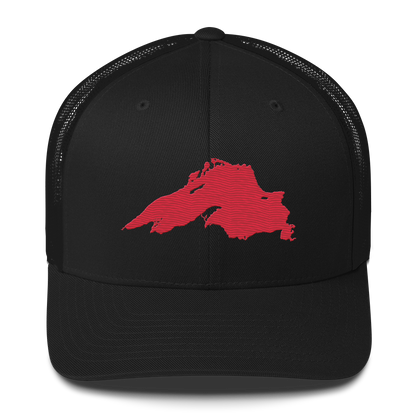 Lake Superior Trucker Hat | Lighthouse Red