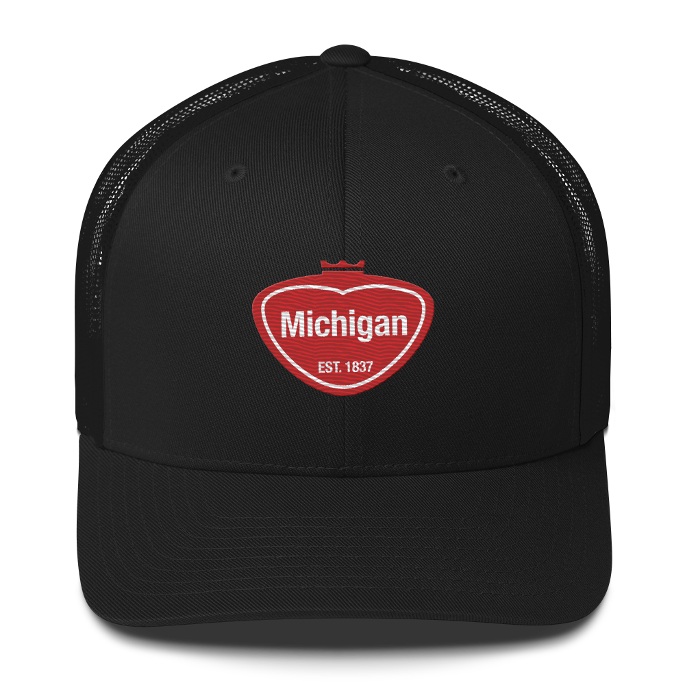 'Michigan EST 1837' Trucker Hat | Local Pop Parody