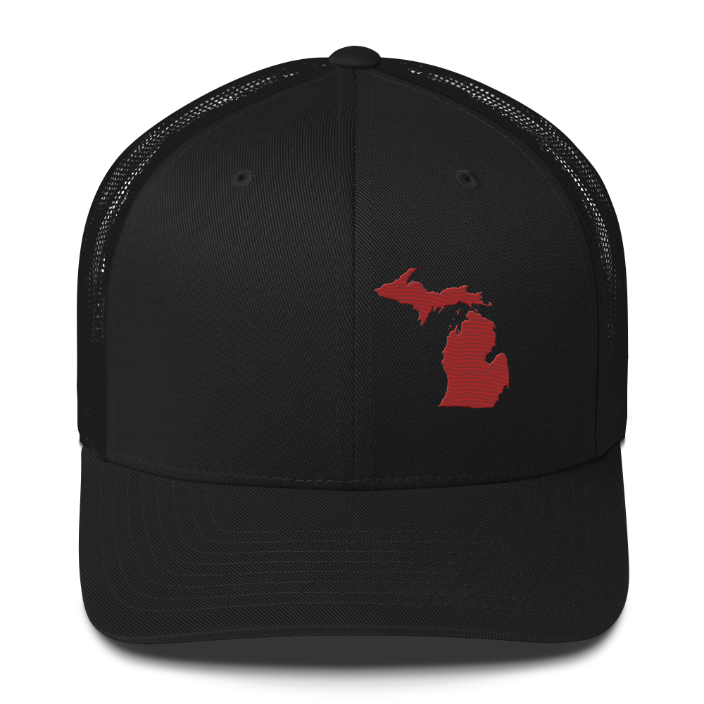 Michigan Trucker Hat | Thimbleberry Red Outline