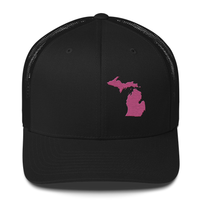 Michigan Trucker Hat | Apple Blossom Pink Outline