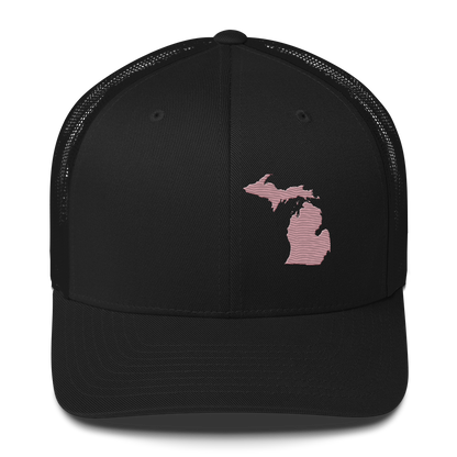 Michigan Trucker Hat | Cherry Blossom Pink Outline