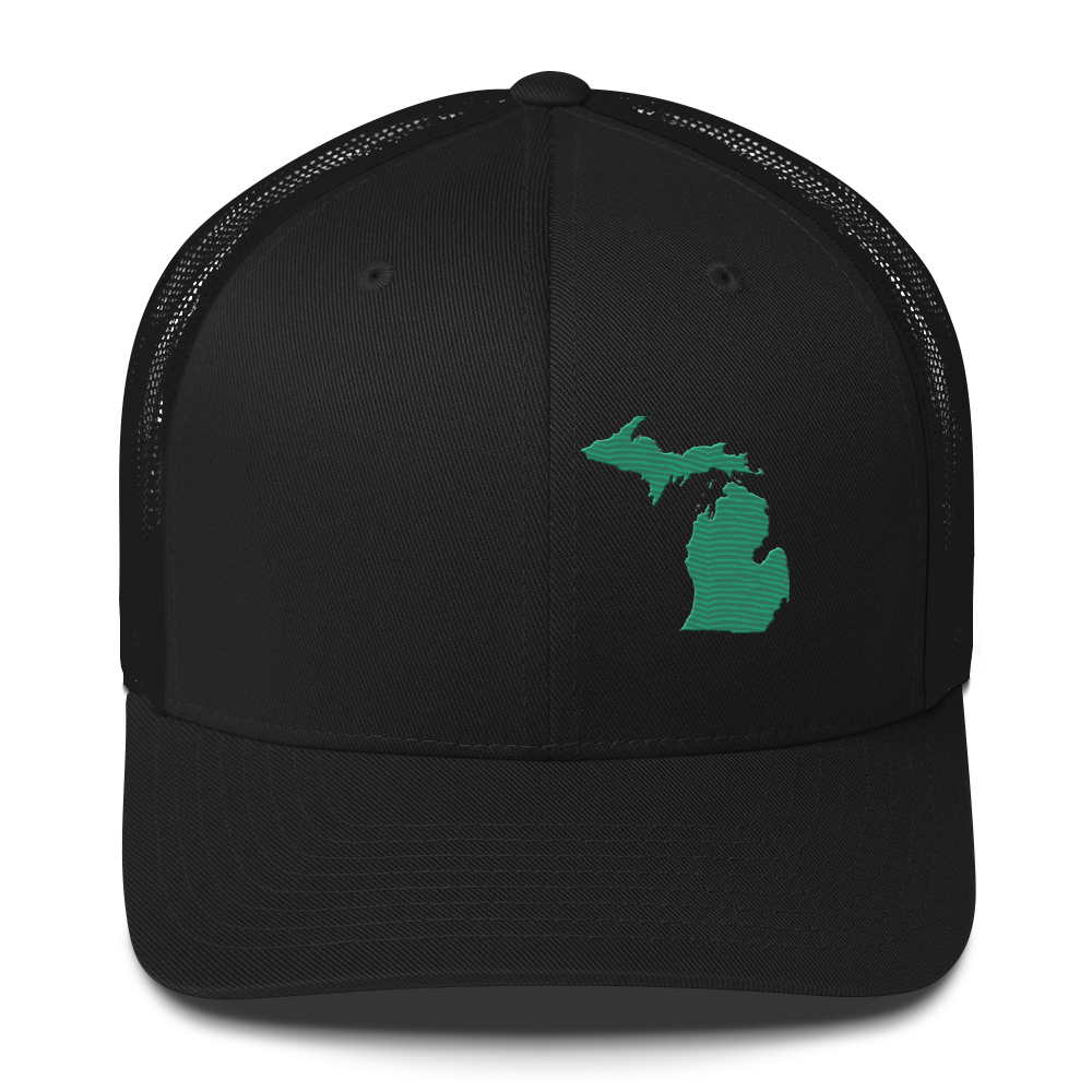 Michigan Trucker Hat | Emerald Green Outline