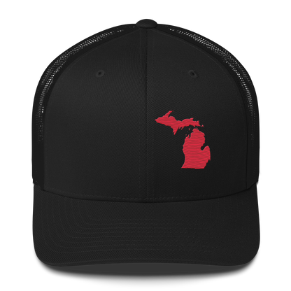 Michigan Trucker Hat | Lighthouse Red Outline