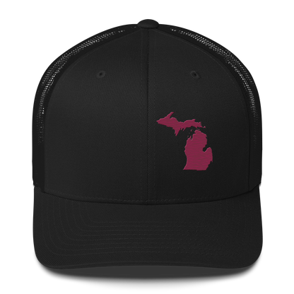 Michigan Trucker Hat | Ruby Red Outline