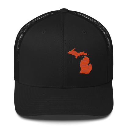 Michigan Trucker Hat | Maple Leaf Orange Outline