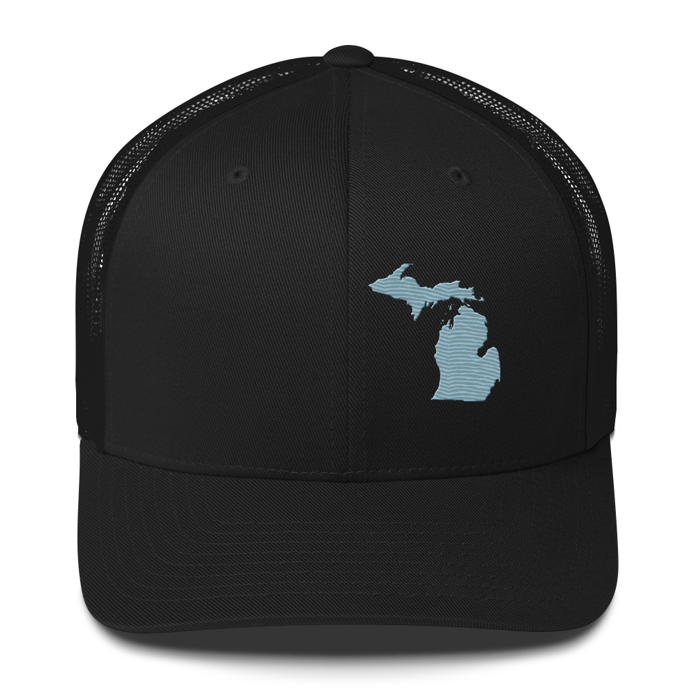 Michigan Trucker Hat | Opal Blue Outline