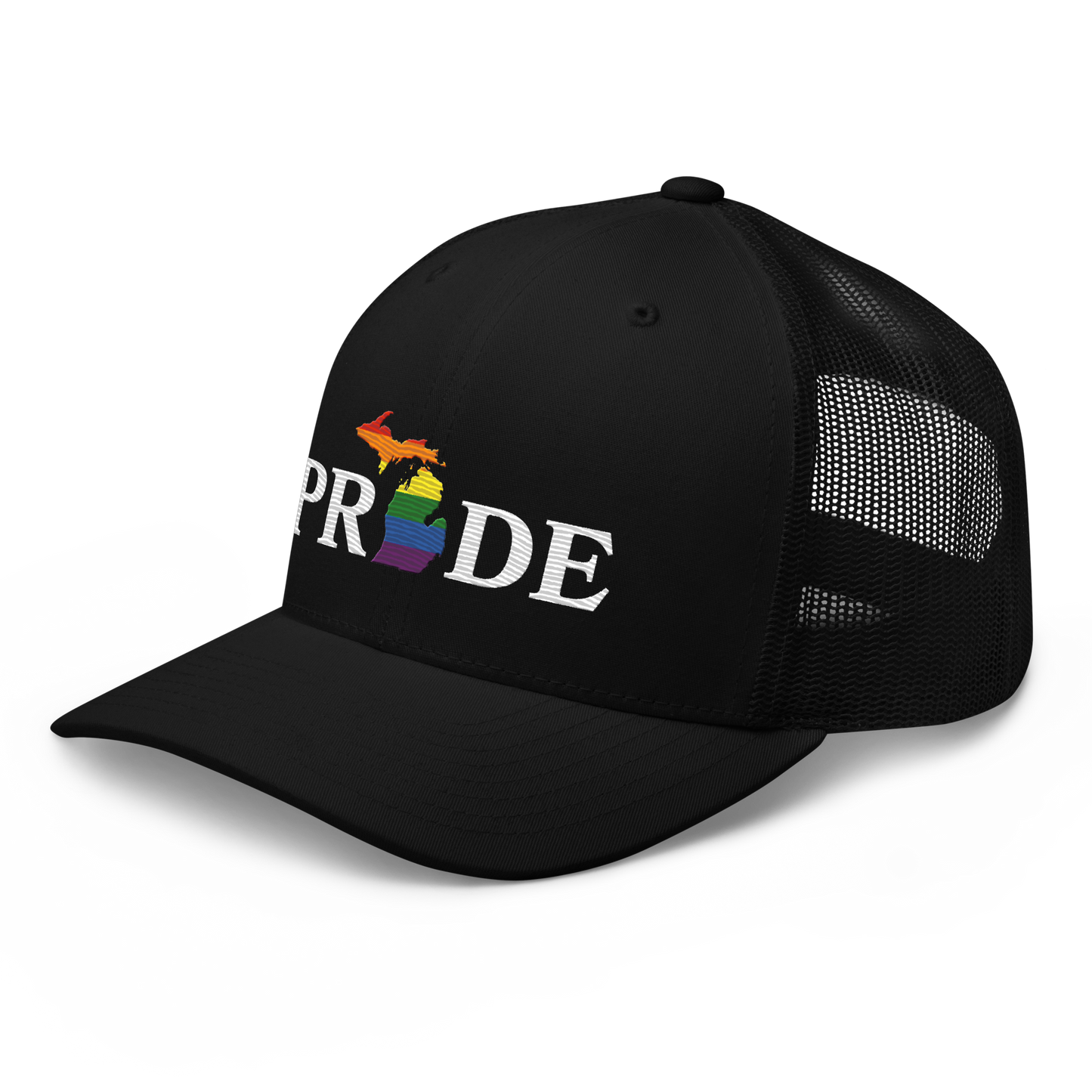 Michigan 'Pride' Trucker Hat (Rainbow Pride Outline)