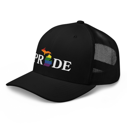 Michigan 'Pride' Trucker Hat (Rainbow Pride Outline)