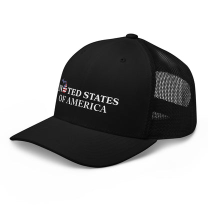 'United States of America' Trucker Hat (Michigan Patriot Edition)