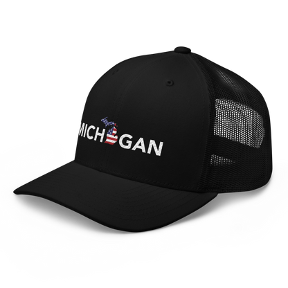 'Michigan' Trucker Hat (Sans Font Patriot Edition)