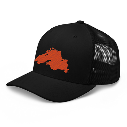 Lake Superior Trucker Hat | Maple Leaf Orange