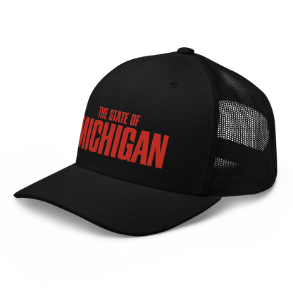 'The State of Michigan' Trucker Hat | Flying Superhero Parody