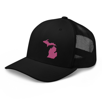 Michigan Trucker Hat | Apple Blossom Pink Outline