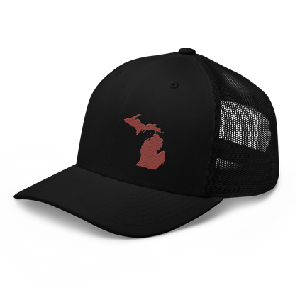 Michigan Trucker Hat | Ore Dock Red Outline