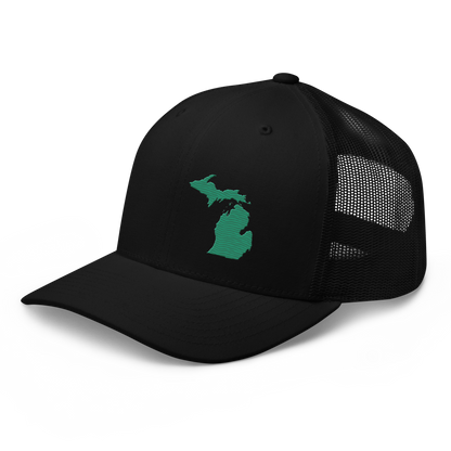 Michigan Trucker Hat | Emerald Green Outline