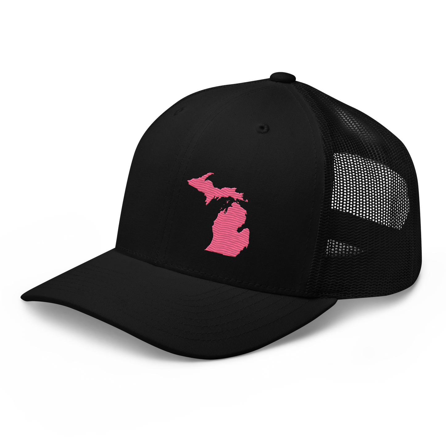 Michigan Trucker Hat | Rhodochrosite Pink Outline