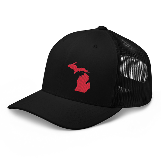 Michigan Trucker Hat | Lighthouse Red Outline