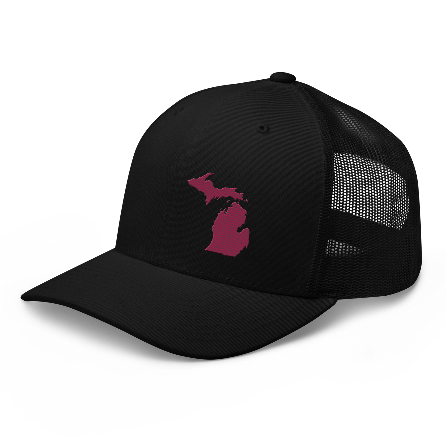 Michigan Trucker Hat | Ruby Red Outline