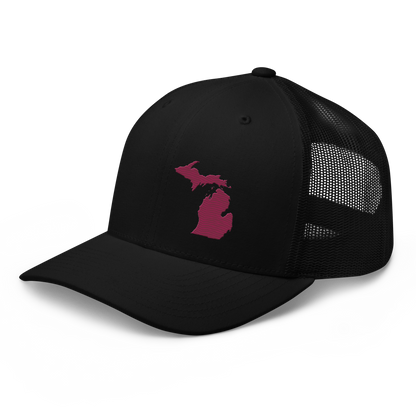 Michigan Trucker Hat | Ruby Red Outline