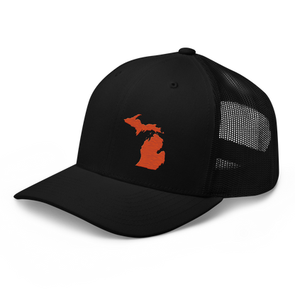 Michigan Trucker Hat | Maple Leaf Orange Outline