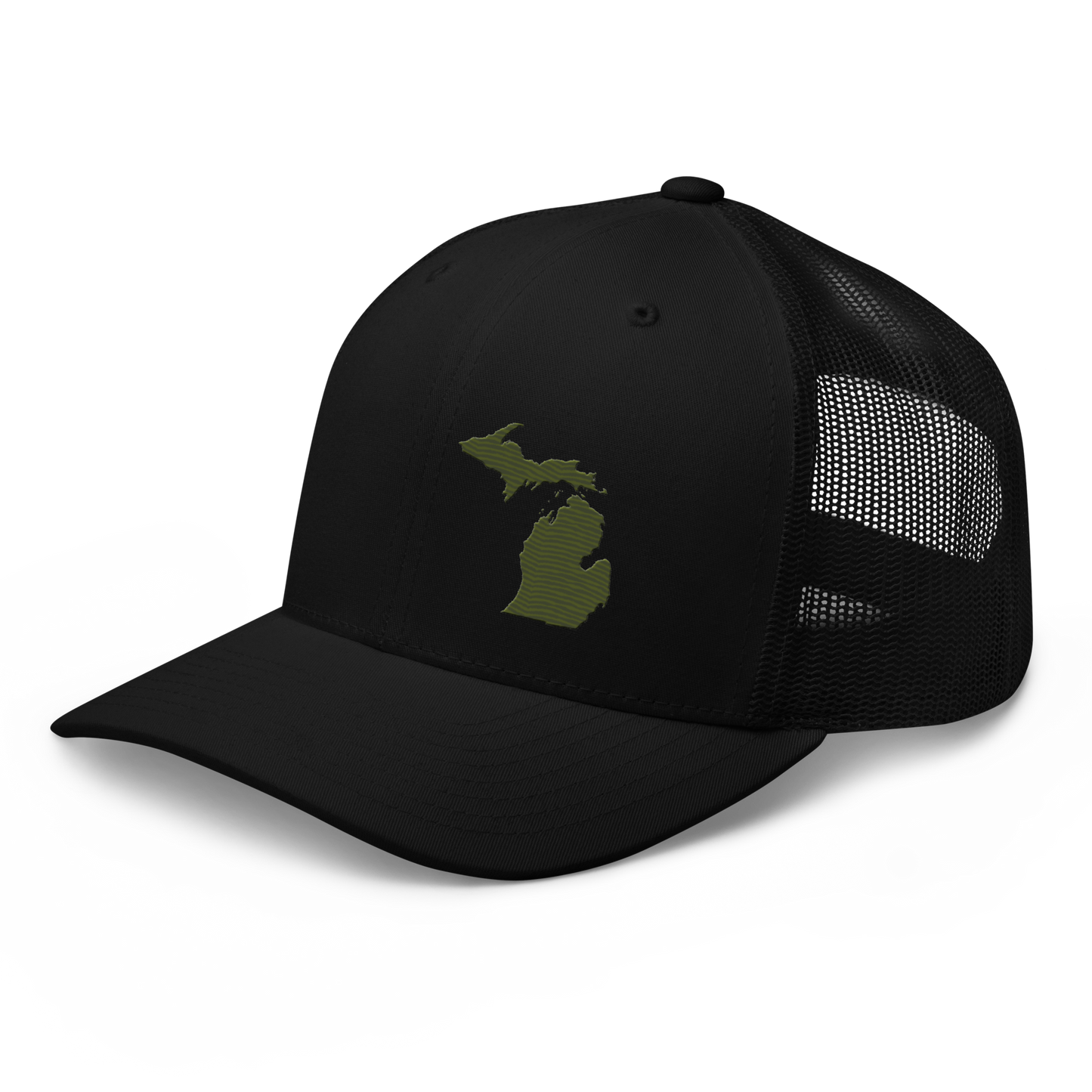 Michigan Trucker Hat | Army Green Outline