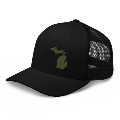 Michigan Trucker Hat | Army Green Outline