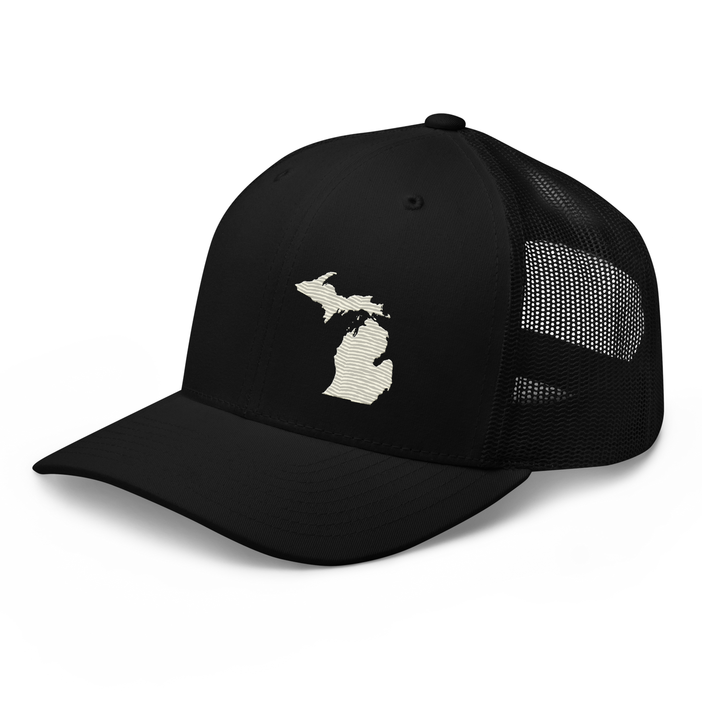 Michigan Trucker Hat | Ivory White Outline