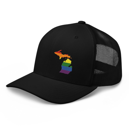 Michigan Trucker Hat | Rainbow Pride Outline