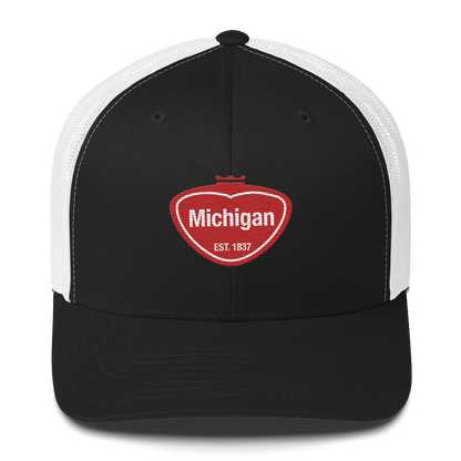 'Michigan EST 1837' Trucker Hat | Local Pop Parody