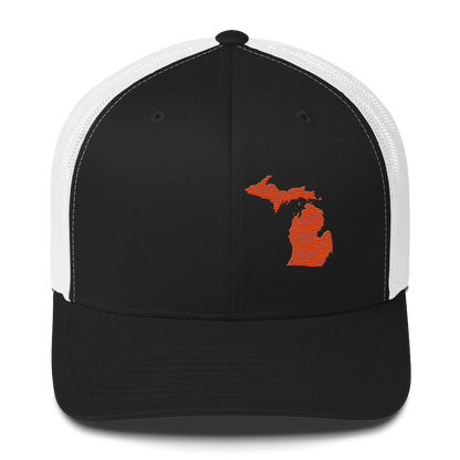 Michigan Trucker Hat | Maple Leaf Orange Outline