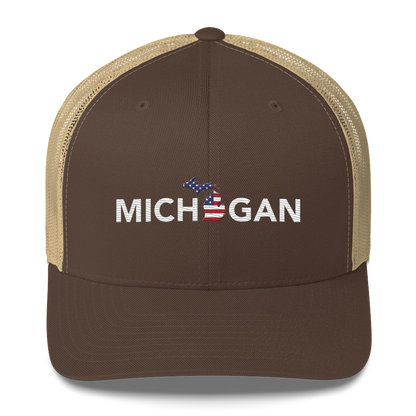 'Michigan' Trucker Hat (Sans Font Patriot Edition)