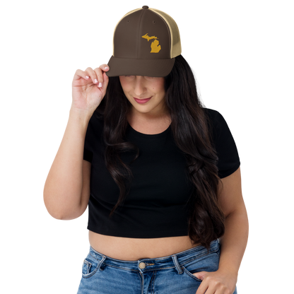 Michigan Trucker Hat | Gold Outline