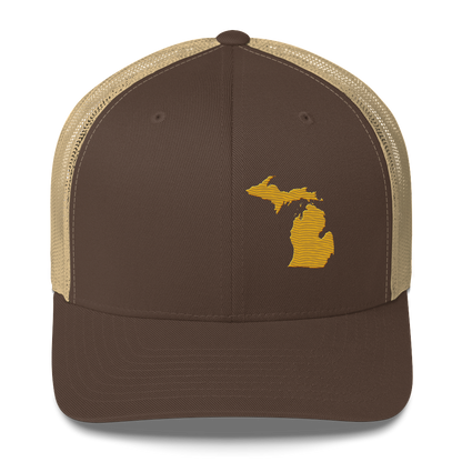 Michigan Trucker Hat | Gold Outline