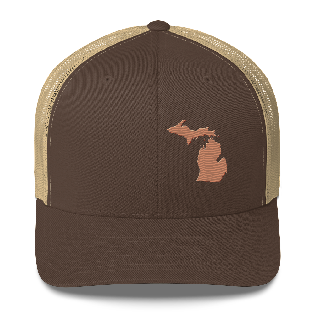 Michigan Trucker Hat | Copper Outline