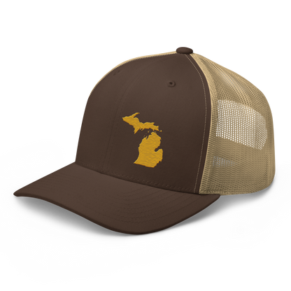 Michigan Trucker Hat | Gold Outline