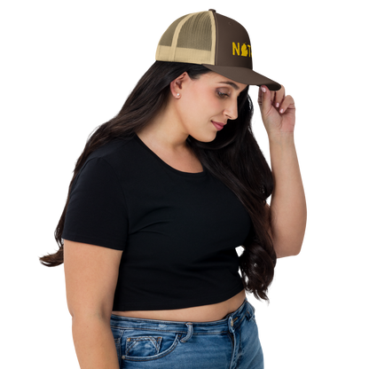 Michigan 'Native' Trucker Hat (Licence Plate Font) | Gold Embroidery