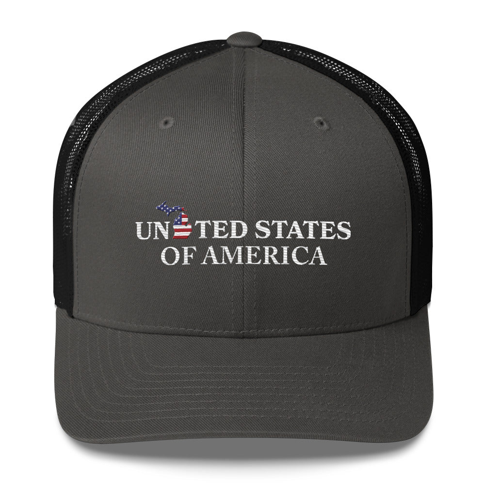 'United States of America' Trucker Hat (Michigan Patriot Edition)